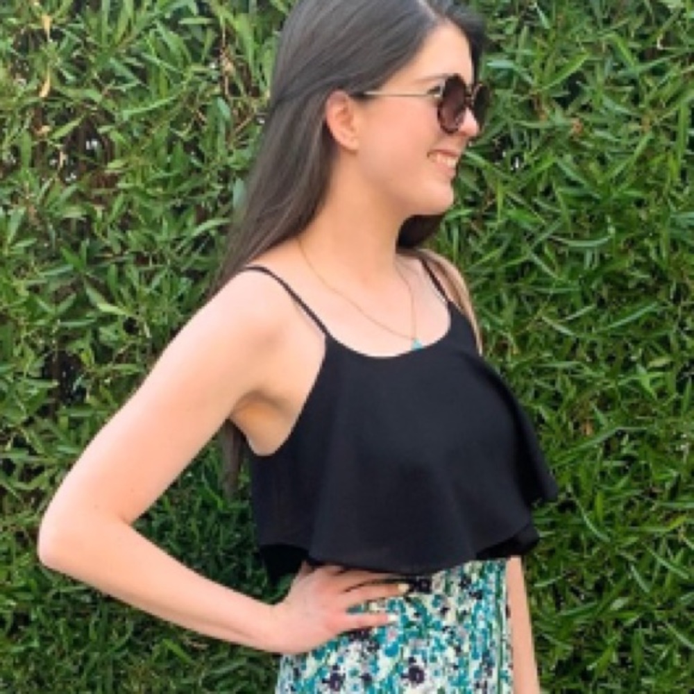 Paper Crane | Black Layered Tank Top